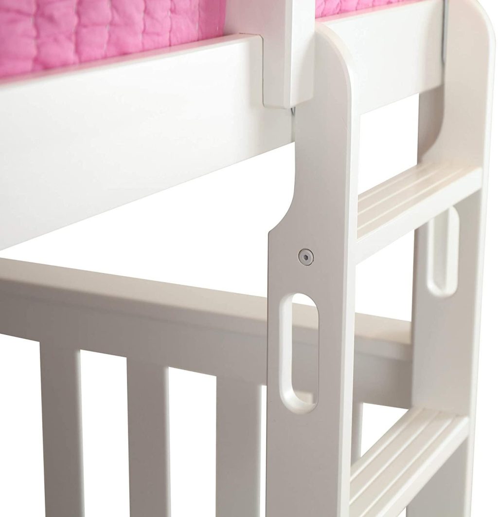 SOLID WOOD TWIN OVER TWIN BUNK BED IN WHITE WITH TRUNDLE BED