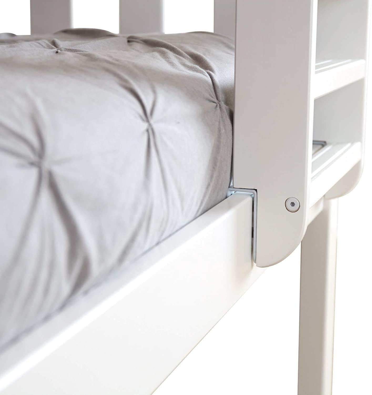 SOLID WOOD TWIN OVER TWIN BUNK BED IN WHITE WITH TRUNDLE BED
