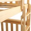 SOLID WOOD TWIN OVER TWIN BUNK BED IN NATURAL WITH TRUNDLE BED