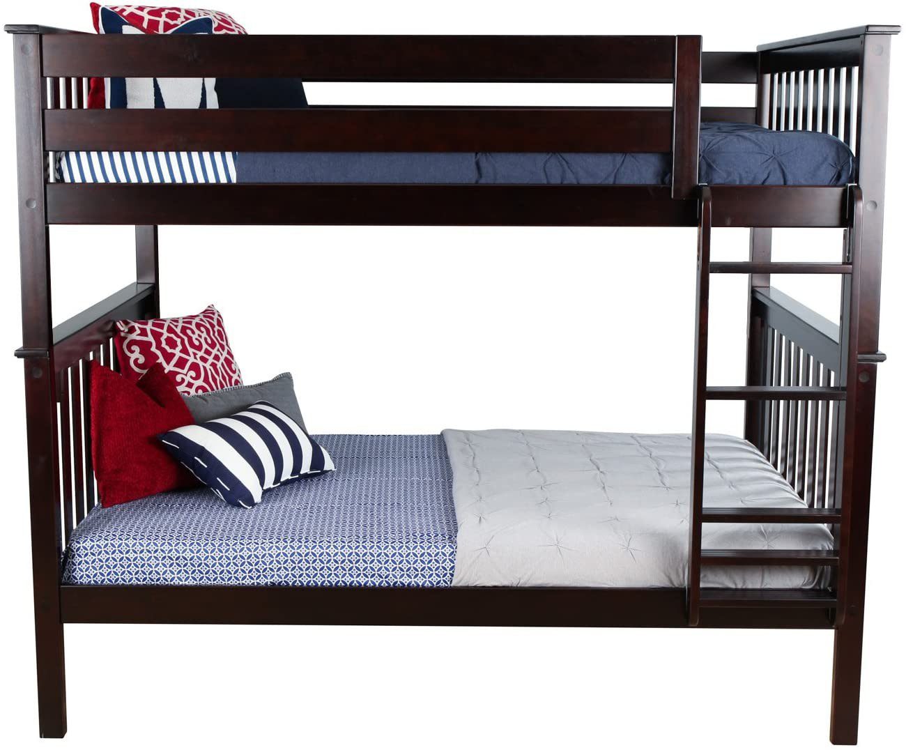 SOLID WOOD FULL OVER FULL BUNK BED IN ESPRESSO FINISH