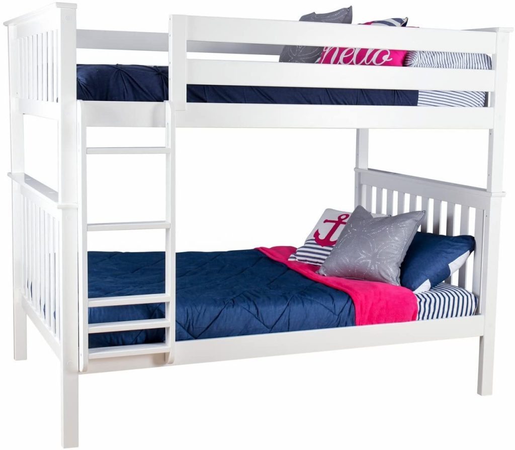 SOLID WOOD FULL OVER FULL BUNK BED IN WHITE FINISH