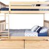 SOLID WOOD FULL OVER FULL BUNK BED IN NATURAL WITH STORAGE
