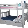 SOLID WOOD FULL OVER FULL BUNK BED IN GREY WITH STORAGE