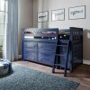 WINDSOR 1 BLUE / TWIN LOW LOFT BED WITH DRESSER & one 3 Drawer Dresser