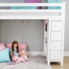 CHESTER WHITE / TWIN LOFT BED WITH STAIRS & STORAGE