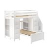 CHESTER 2 WHITE / TWIN LOFT BUNK BED WITH STAIRS & STORAGE