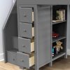 CHESTER 3 / TWIN LOFT BED WITH STAIRS, DESK & STORAGE GREY