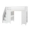 CHESTER 3 / TWIN LOFT BED WITH STAIRS, DESK & STORAGE WHITE