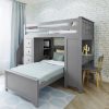 CHESTER 4 / TWIN OVER TWIN LOFT BED WITH STAIRS, DESK & STORAGE WHITE