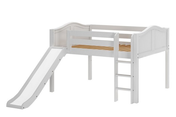 AMAZING / FULL SIZE LOW LOFT BED WITH STRAIGHT LADDER & SLIDE