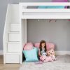 BRIGHTON WHITE / TWIN LOFT BED WITH STAIRS & DESK