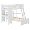 CANTERBURY 1/ TWIN OVER TWIN LOFT BED WITH DESK WHITE