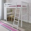CANTERBURY / TWIN LOFT BED WITH DESK WHITE