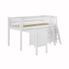 WINDSOR 3 WHITE / TWIN LOW LOFT BED WITH 2 DRESSERS & DESK