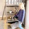 MAX & LILY SOLID WOOD TWIN SIZE HIGH LOFT BED WITH BOOKCASE IN CLAY FINISH