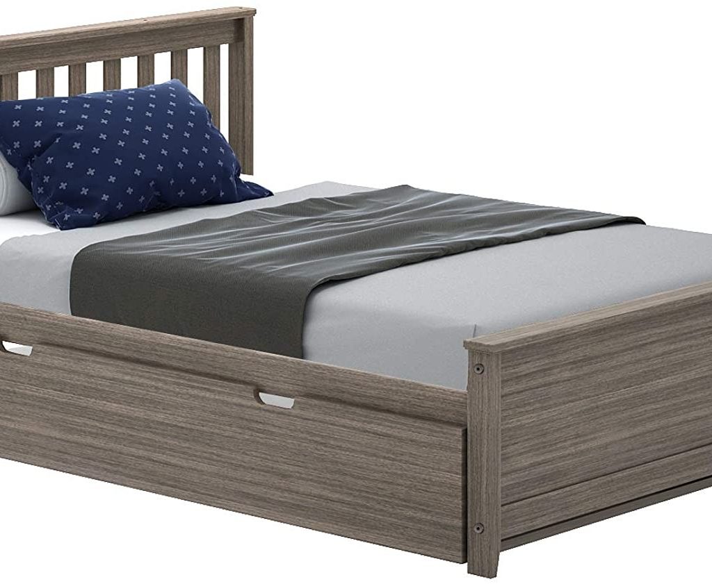 MAX & LILY SOLID WOOD FULL SIZE PLATFORM BED IN CLAY FINISH WITH TRUNDLE BED