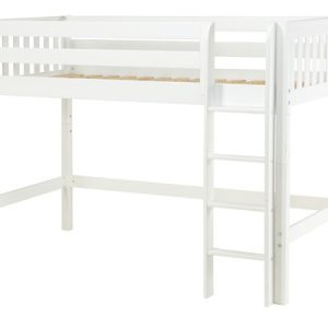 CHIP  / TWIN SIZE MID LOFT BED WITH STRAIGHT LADDER