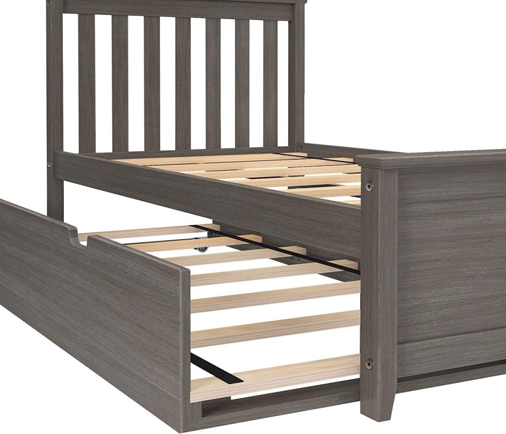 MAX & LILY SOLID WOOD TWIN SIZE  PLATFORM BED IN CLAY FINISH WITH TRUNDLE BED