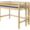 MACK / TWIN SIZE MID LOFT BED WITH STRAIGHT LADDER