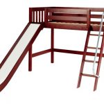 SWEET / TWIN SIZE - MID LOFT BED WITH ANGLE LADDER & SLIDE