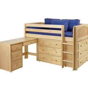 BOX1L / LOW LOFT BED WITH STORAGE & DESK  / TWIN