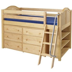 KICKS2 / LOW LOFT BED WITH STORAGE  / TWIN