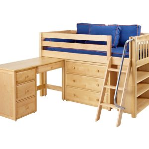 KICKS3L / LOW LOFT BED WITH STORAGE & DESK  / TWIN
