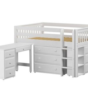 LARGE4L / LOW LOFT BED WITH STORAGE & DESK  / DOUBLE