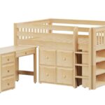 LARGE11L / LOW LOFT BED WITH STORAGE & DESK  / DOUBLE