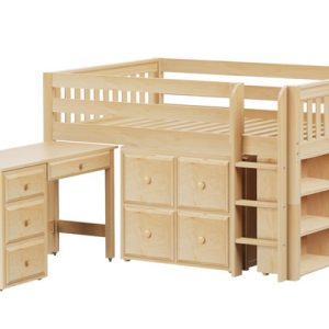 LARGE11L / LOW LOFT BED WITH STORAGE & DESK  / DOUBLE