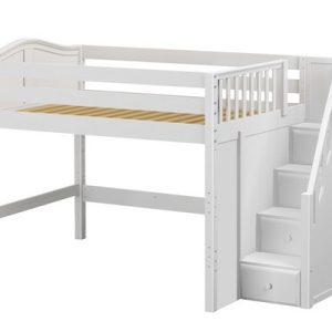 HIT /FULL SIZE  MID LOFT BED WITH STAIRS
