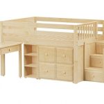 PERFECT4 / LOW LOFT BED WITH STAIRS - STORAGE & DESK / DOUBLE