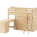 KATCHING21L  /MID LOFT BED WITH STORAGE & DESK  / TWIN