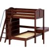 KNOCKOUT7 / HIGH LOFT BED WITH PLATFORM BED - DESK & STORAGE  / TWIN / TWIN
