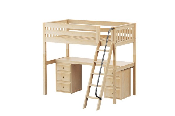 KNOCKOUT3 / HIGH LOFT BED WITH DESK & STORAGE / TWIN