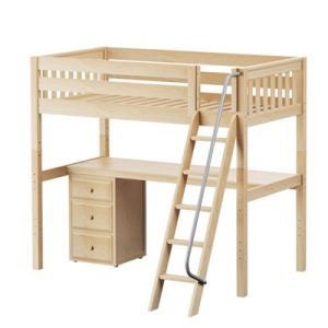 KNOCKOUT2 / HIGH LOFT BED WITH DESK & STORAGE / TWIN