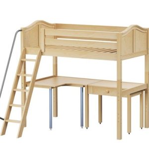 KNOCKOUT4 / HIGH LOFT BED WITH CORNER & STUDENT DESK / TWIN