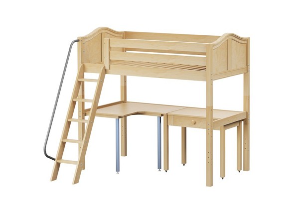 KNOCKOUT4 / HIGH LOFT BED WITH CORNER & STUDENT DESK / TWIN