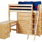 EMPEROR23L /  HIGH LOFT BED WITH DESK & STORAGE / TWIN
