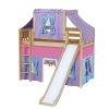 AWESOME27 / TWIN SIZE MID LOFT BED STRAIGHT LADDER - SLIDE & FABRICS
