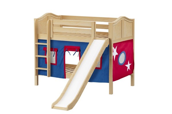 SMILE21 / TWIN OVER TWIN BUNK BED W/ LADDER - SLIDE & TENT