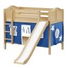 SMILE22 / TWIN OVER TWIN BUNK BED W/ LADDER - SLIDE & TENT