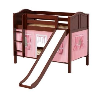 SMILE23 / TWIN OVER TWIN BUNK BED W/ LADDER - SLIDE & TENT