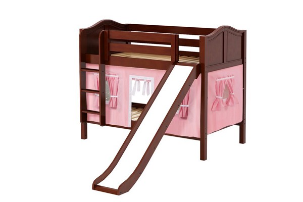 SMILE23 / TWIN OVER TWIN BUNK BED W/ LADDER - SLIDE & TENT