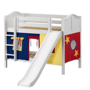 SMILE29 / TWIN OVER TWIN BUNK BED W/ LADDER - SLIDE & TENT