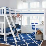 TROIKA / HIGH CORNER LOFT BUNK BED  WITH LADDER & STAIRS / TWIN-TWIN