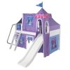 WOW27 /  TWIN SIZE CASTLE LOFT BED WITH SLIDE & TENT