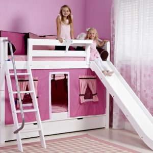 LAUGH / LOW HEIGHT MAXTRIX TWIN OVER TWIN BUNK BED WITH SLIDE