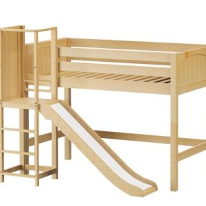 SLOT / MID LOFT BED WITH SLIDE & PLATFORM -SIDE/ TWIN