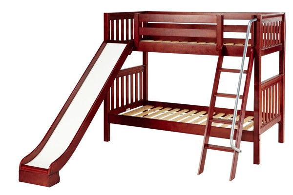 HAPPY / MEDIUM  HEIGHT MAXTRIX TWIN OVER TWIN BUNK BED WITH SLIDE